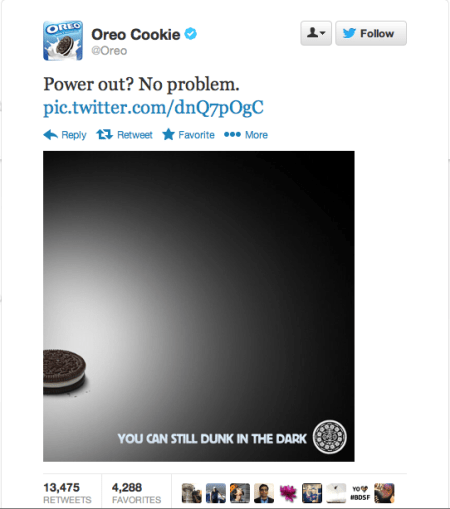 Oreos Super Bowl 2013 tweet